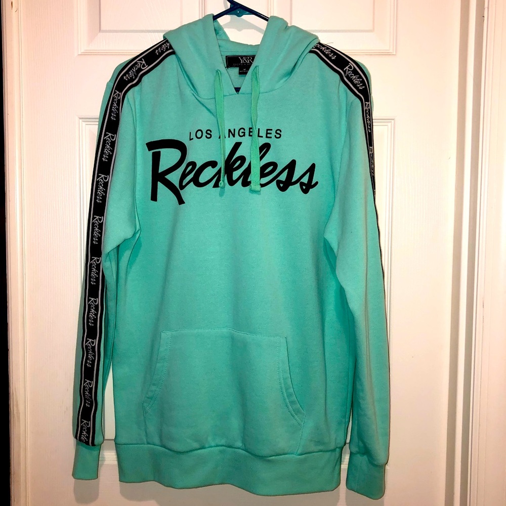 Turquoise Blue/Black Young & Reckless Hoodie